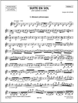 Suite en Sol - Quatuor à Cordes - la Presle Jacques De - Partition